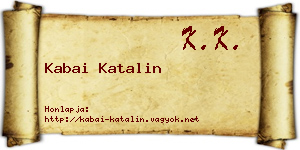Kabai Katalin névjegykártya